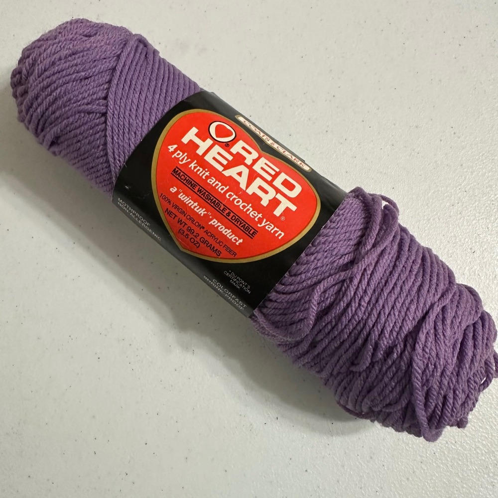 Red Heart Wintuk 4 Ply Knit Crochet Yarn Orlon Acrylic Lavender New 3.5oz